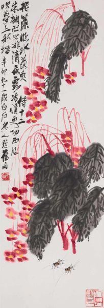 《海棠秋趣》欣赏—画作欣赏—齐白石网—头头网